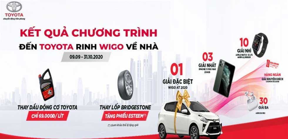 Toyota Việt Nam công bố danh sách khách hàng trúng thưởng chương trình “Đến Toyota, rinh Wigo về nhà”