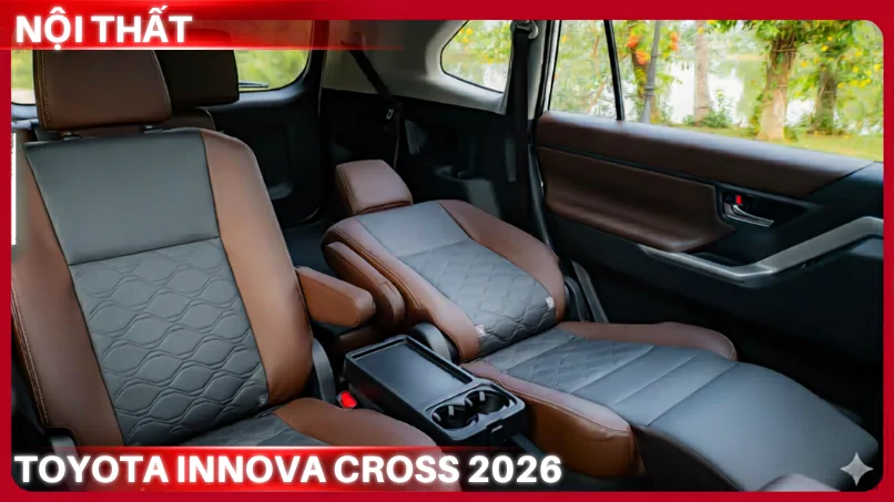 Nội thất rộng rãi và tiện nghi của Innova Cross Hybrid 7 chỗ