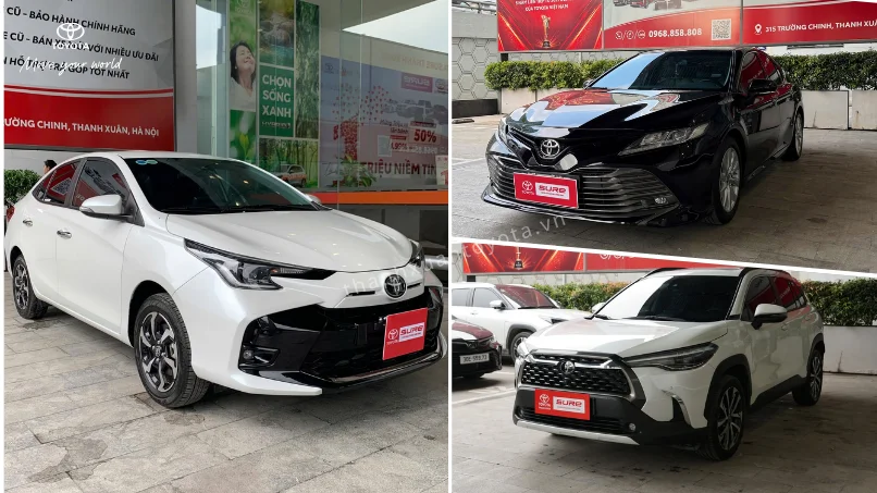 Toyota Vios, Corolla Cross, Camry cũ tại Toyota Thanh Xuân Hà Nội