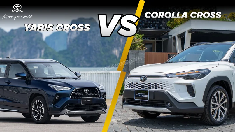 So sánh ngoại thất Yaris Cross và Corolla Cross SUV Toyota Thanh Xuân