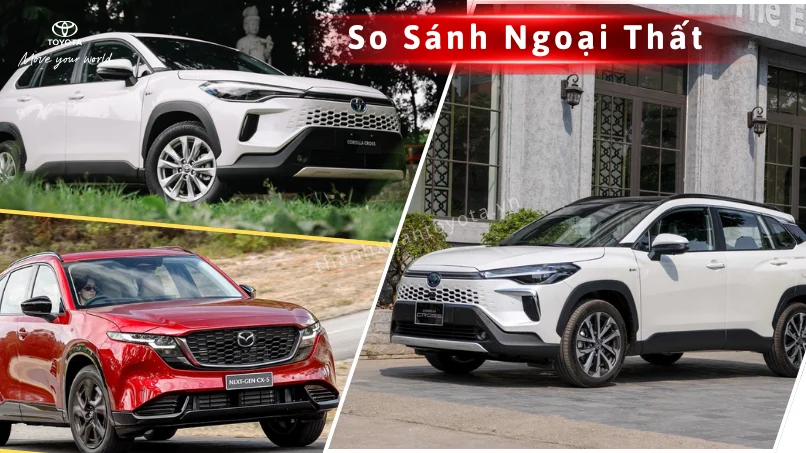 Thiết kế ngoại thất xe Toyota Corolla Cross màu trắng trẻ trung và năng động