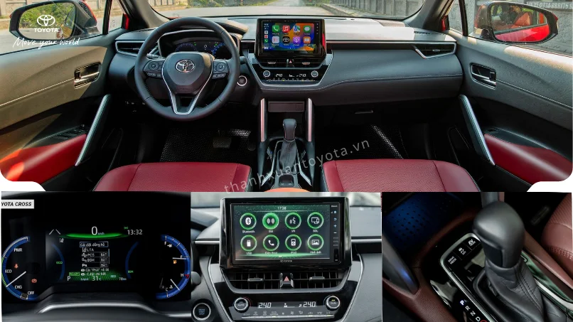 Không gian nội thất phiên bản Hybrid cao cấp tương xứng với giá xe toyota corolla cross 1.8HEV